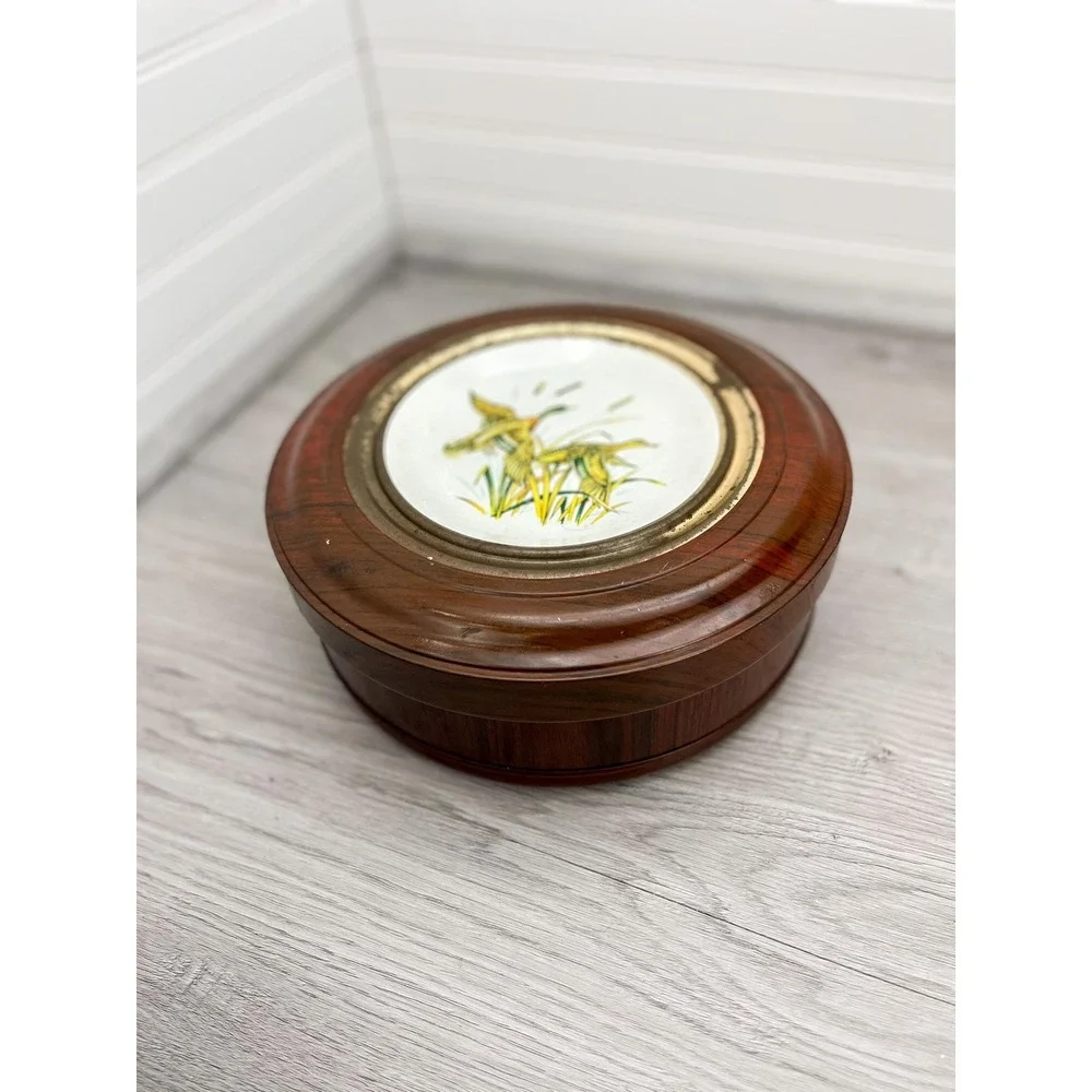 Vintage Mallard‎ Duck Tin: Decorative Storage Container with Lid